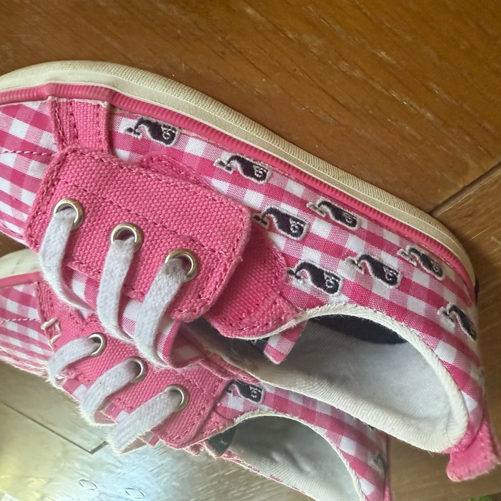 Pink Kids Shoes with Checkered Pattern